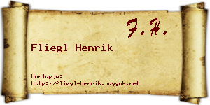 Fliegl Henrik névjegykártya